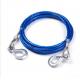 4M 5 Tons Steel Wire Tow Cable Tow Strap Towing Rope with Hooks for Heavy Duty Car Emergency