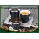 Customized Triple Wall Paper Coffee Cups , Biodegradable Disposable Ripple Coffee Cups