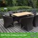 mordern outdoor wicker dinning set with table and 6pcs chairs