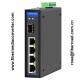 4x10/100Base-TX to 1x100Base-FX Industrial Fiber Switch With PoE af/at/bt