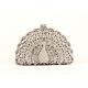 Sparkling Animal Women Stone Clutch Bag Hollow Out Peakcock Shaped