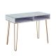 42.33lb Bedroom Beauty Table Mdf Console Table With Sturdy Glod Metal Legs