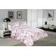 White And Pink Printed Quilt Set 100 Percents Cotton For Household Bedroom