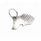 Custom cool innovative men gift, engrave logo stainless steel animal wolf head keychain beard comb bottle opener