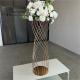 Ceremony Wedding Flower Stand Decoration Metal Table Centerpiece Gold Crystal 108CM