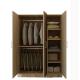 E1 E0 Wood Panel Furniture Melamine Board 3 Door Wooden Wardrobe