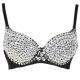 Unique Sexy Night Club Clothes Full Coverage Bras With Spikes , Ladies Club Wear Silver Studded Bra