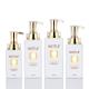 Frosted Airless Lotion Pump Bottles , Gold Lid Cosmetic Pump Dispenser