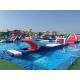 Anti - UV 0.9mm PVC Tarpaulin Inflatable Water Obstacle Course For Lake
