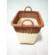 PP Rattan Round Bathroom Storage Basket Hamper,  Collapsible Large Laundry Basket