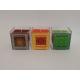 New item 6*6*6cm square decor glass candle with fragrance,3 colors assorted