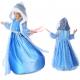 2015 Frozene Elsa Jurk Anna Party Dress Christmas fur Hooded Snow Printed Cosplay Custom Baby Girl Reine Des Neiges