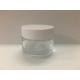 Round Straight Screw Cap 50g Glass Cream Jars With Plastic Lid