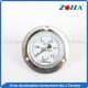 Plating Air Compressor Pressure Gauge , Silver High Temp Pressure Gauge