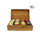 Natural Bamboo Storage Organizer Box , Wooden Tea Bag Holder Easy Cleaning