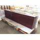 Red Sparkle Quartz Kitchen Countertops 26'' Wide Eased Edge Without Sink Hole