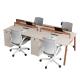 Staff Office Desk and Chair Combination Table Modern Design for Six People in Commercial