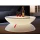 Illuminated Event Furniture LED Bar Table White Shell Round Flat Coffee Table