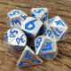 Luxury 7 Pcs Set Sturdy For Dungeon And Dragon Hand Pouring Polyhedral Dice Silver Blue For Rpg And Dnd Game