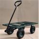 Metal Heavy Duty Yard Cart Four Wheel Mesh Deck Steel Wagon Hose Reel Tool Cart