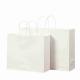 Plain White Takeaway Kraft Paper Shopping Bags With Handles