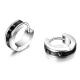osbores Cool Stainless Steel Round Stud Earrings For Women/Men Roman numerals Pattern Silver Color Black Earrings