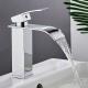 SUS304 Waterfall Bathroom Sink Faucet In Chrome Gold Rose Gold