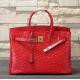 women high quality 35cm red Ostrich handbag cow leather handbags fashion