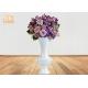 Wide Mouth Glossy White Fiberglass Planters Floor Vases For Artificial Flowers