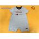 Grey Newborn Baby Boy Rompers , Crew Neck Shoulder Newborn Short Sleeve Bodysuit