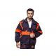 Contrast Color Orange Industrial Work Jackets 100% Cotton With Detachable Sleeves