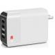 White USB Wall Charger 60W 100V-240V Fast Charging Fireproof ABS PC Case