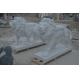 One Pair White Villa ISO Small Marble Lion Statue Stone Carving Sculpture
