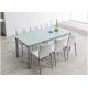 700mm Fashionable Extendable Glass Dining Table Lightweight With Iron Frame