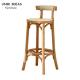 Kitchen Oak Cafe Bar Stools Ash Wood Stool Rattan With Back Support