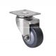 Stainless Plate Swivel PU Caster S34125-74 2.5 Wheel 60kg Capacity Without Brake