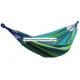 Extra Wide Brazilian Style Double Hammock  With Carry Bag Outdoor Indoor Blue Green Stripe