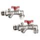 3605 3607 Angle Coupling Nickel Plated Brass Ball Valve w/ Meter Outlet & Built-in Strainer & Optional Brass Drain Valve
