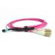ISO9001 8 Core MPO/MTP OM4 Optical Fiber Patch Cable Customize Cord Length
