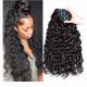 Soft 100 Brazilian Human Hair Extensions / Curly Hair Bundles With Closure