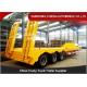 Three Axles Drop Bed Low Bed Semi Trailer For Large Contruction Machinery