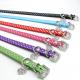 Fashion Dog Collars And Leashes Leather PU Material Customized Color 22g - 48g Weight