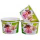 Single Wall Frozen Yogurt Paper Cups , Paper Ice Cream Pint Containers