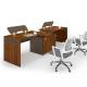 Knock Down Packed Office Workstation Desk For 2 Person / MFC Modern Office Furniture