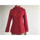 Professional Ladies Wool Coat Red Color With Detachable Hood TW56073