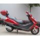 Two Headlights Blue Adult Gas Scooter , 150cc Motor Scooter With 2 Seats Real Leather