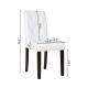 Kitchen Leather Dining Room Chairs Tufted Backrest With Solid Wood Legs White