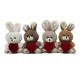 Tie Dye Soft Valentine'S Day Plush Toys 4 CLR Rabbits With Red Heart