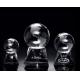 crystal globe on triangle base trophy/crystal globe on crystal triangle base award/awards