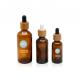Personal care bamboo Amber Oil Dropper Glass Bottle